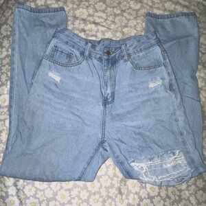 Light Blue Distressed Womens Jeans